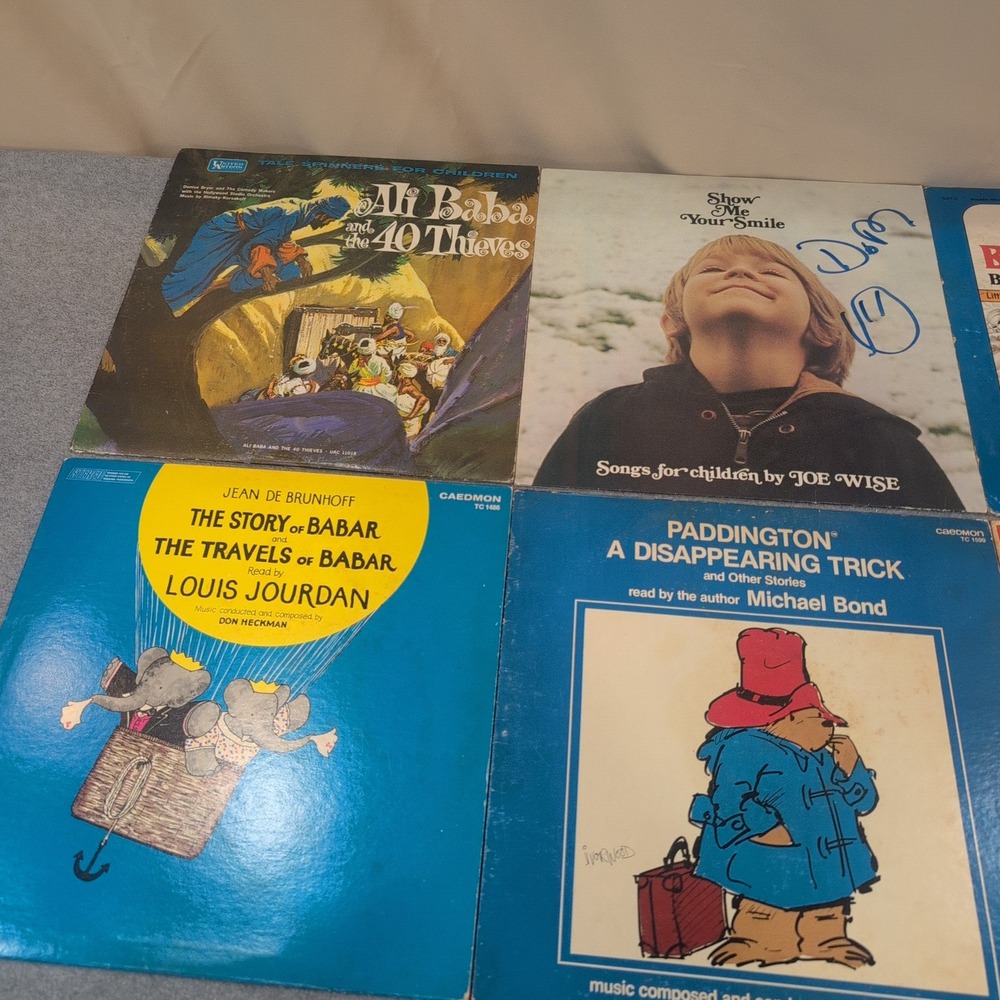 Vintage Childrens Vinyl Record Lot Paddington Babar Golden Books 6 LP Collection - Picture 2 of 5